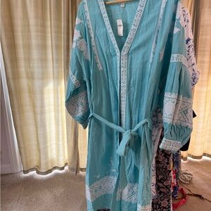 Turquoise Embroidered Robe